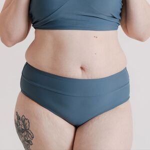 NWT 2XL Mid Rise Full Coverage Bikini Swim Bottom Jade